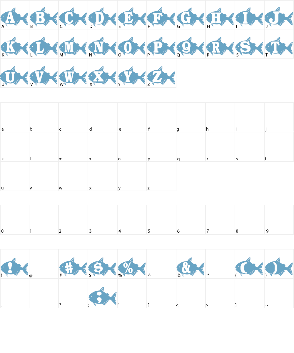 AEZ goldfish Font Character